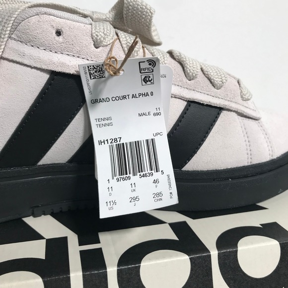 Adidas Grand Court Alpha 00s Tennis Shoes Men's 11.5 IH1287 Grey Black Sneakers - Picture 9 of 12